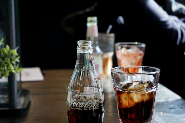 Soju and coke in a glass